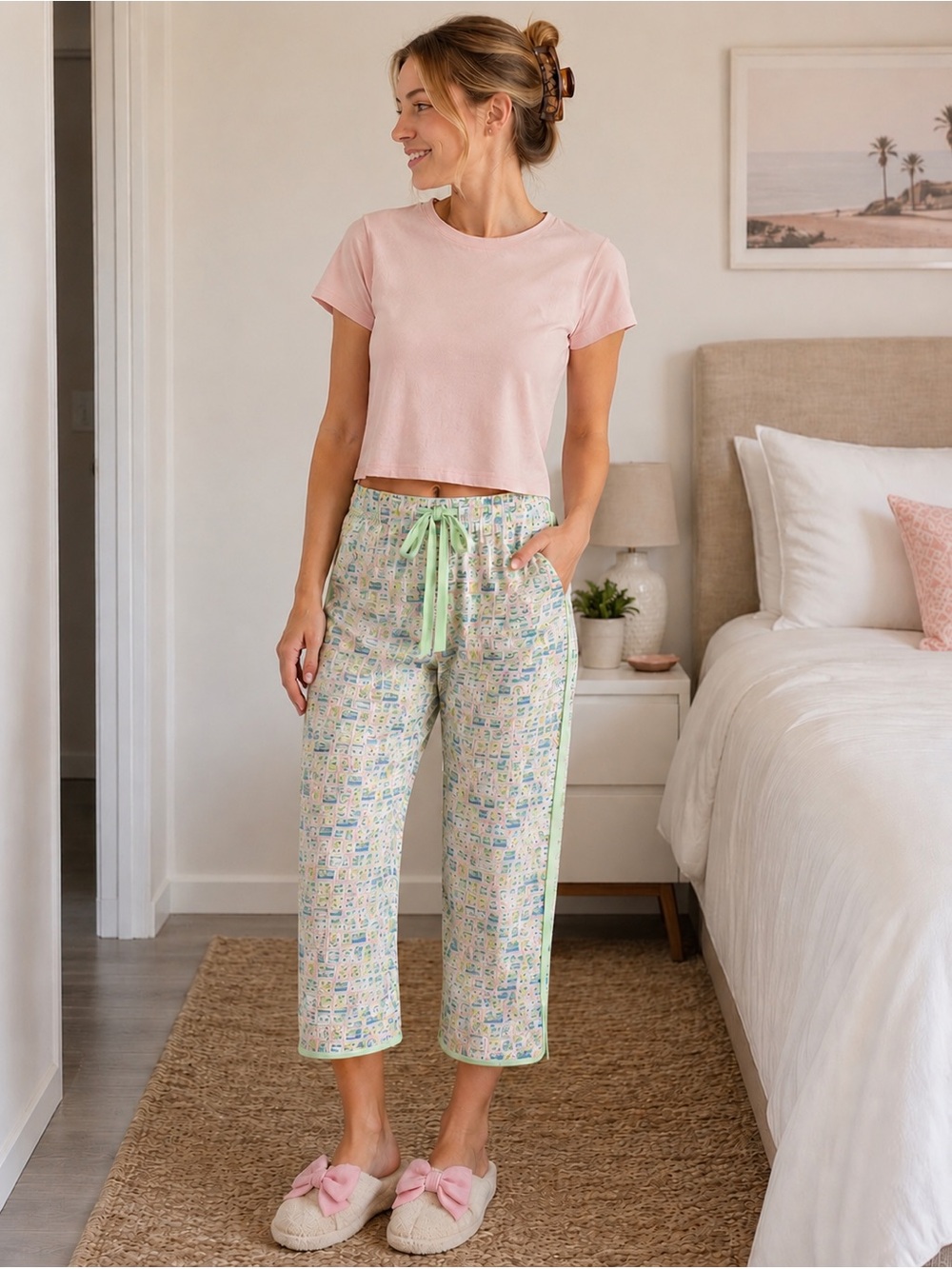 Magnolia Lane Collection Masters 2024 Postage Stamp Ladies Pajama‎ Lounge Pants.
